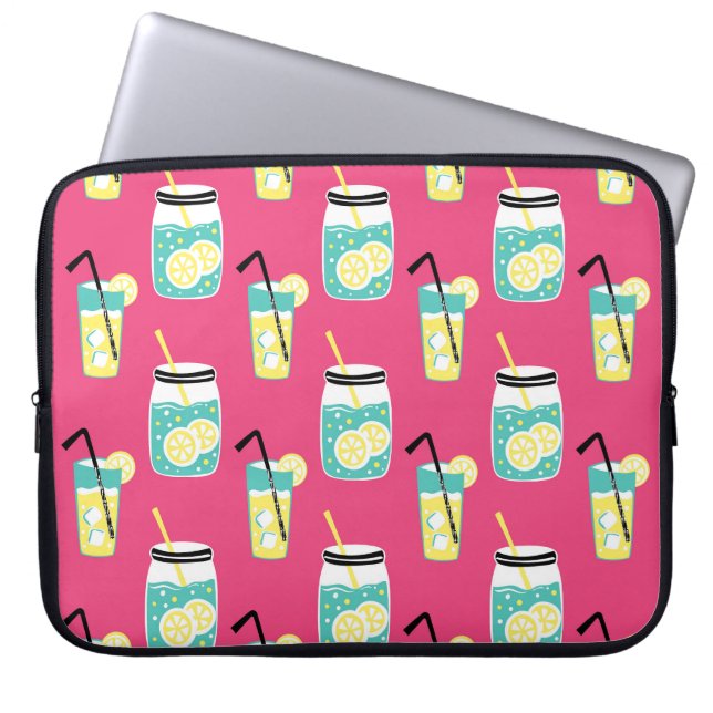Eclectic summer elements, vintage seamless backgro laptop sleeve (Voorkant)