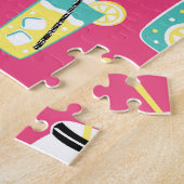 Eclectic summer elements, vintage seamless backgro legpuzzel (Zijkant)