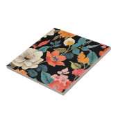 Eclectisch Bloemen  Botanisch Tegeltje (Zijkant)