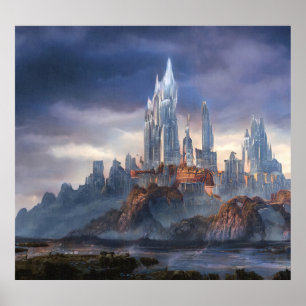 Eclectisch bloemig,  tropisch naadloos patroon poster