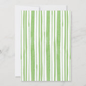 Eclectisch geschilderde strepen groen Baby shower Kaart (Achterkant)