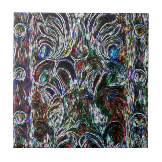 Eclectisch  Glas in lood Tegeltje (Voorkant)