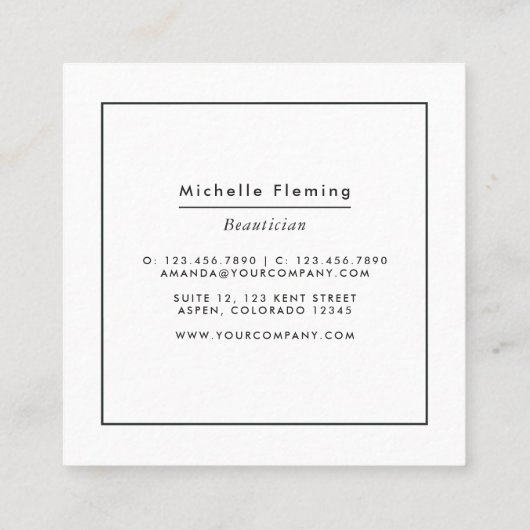 Eclectisch glitterVisitekaartje Vierkante Visitekaartje (Achterkant)