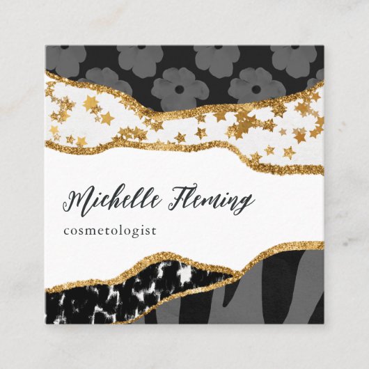 Eclectisch glitterVisitekaartje Vierkante Visitekaartje (Voorkant)