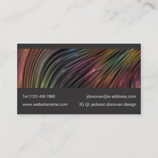 Eclectisch kleurrijk Luxe Metallic Wave Art Patroo Visitekaartje (Achterkant)