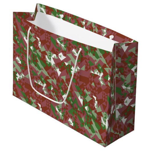 Eclectisch Mod Retro Geometrisch Kerstpatroon Groot Cadeauzakje (Voorkant Gekanteld)