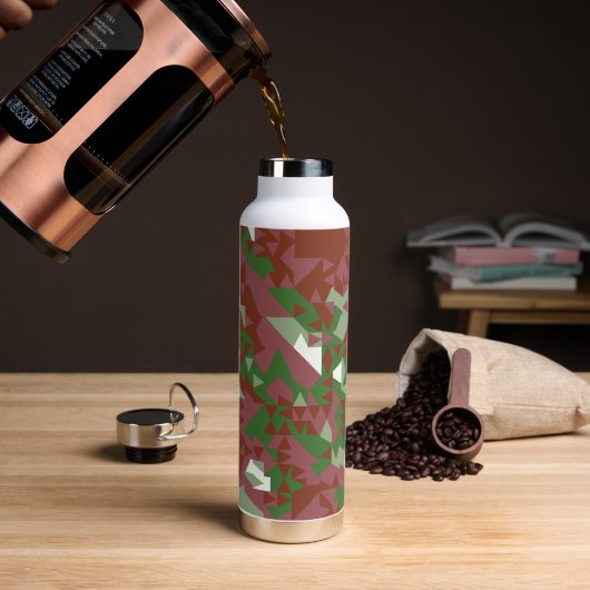 Eclectisch Mod Retro Geometrisch Kerstpatroon Waterfles (Koffie)