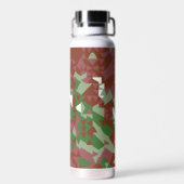 Eclectisch Mod Retro Geometrisch Kerstpatroon Waterfles (Achterkant)