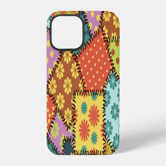 Eclectisch Patchwork: Diverse Patroonmix iPhone Hoesje (Achterkant)