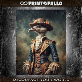 Eclectisch Victoriaans Milady Ostrich met pet Tissuepapier