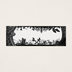 Eclectisch zwart + wit - Skinny-kaart Mini Visitekaartjes