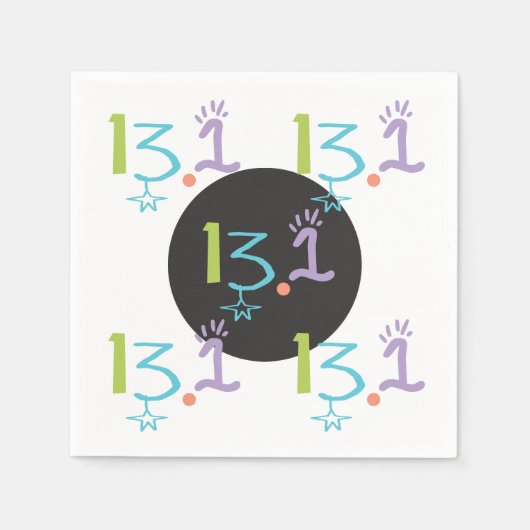 Eclectische 13.1 Half marathonpapier Napkins Servetten (Voorkant)