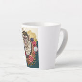 Eclectische aap met parels Latte mok, Chic Maxima Mok (Rechterhoek)
