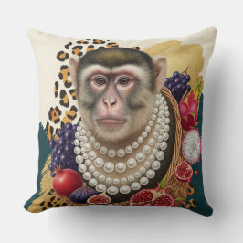 Eclectische aap met parels worp kussen, Chic Max Kussen