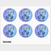Eclectische Abstract Blauwe Vlinder Sticker (Vel)