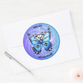 Eclectische Abstract Blauwe Vlinder Sticker (Envelop)