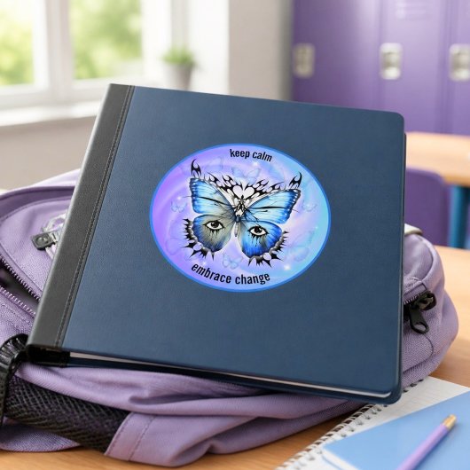 Eclectische Abstract Blauwe Vlinder Sticker