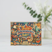 Eclectische Amerikaanse Onafhankelijkheidsdag Feestdagenkaart (Staand voorkant)