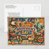 Eclectische Amerikaanse Onafhankelijkheidsdag Feestdagenkaart (Voorkant / Achterkant)