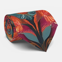 Eclectische bloem- en geometrische boho halsdoek stropdas
