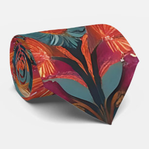 Eclectische bloem- en geometrische boho halsdoek stropdas
