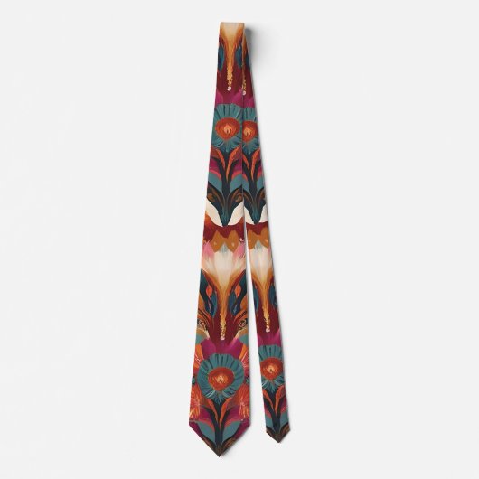 Eclectische Bloemen en Geometrische Boho Stropdas (Voorkant)