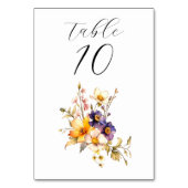 Eclectische Bloemen Trouwtafel Kaart (Achterkant)