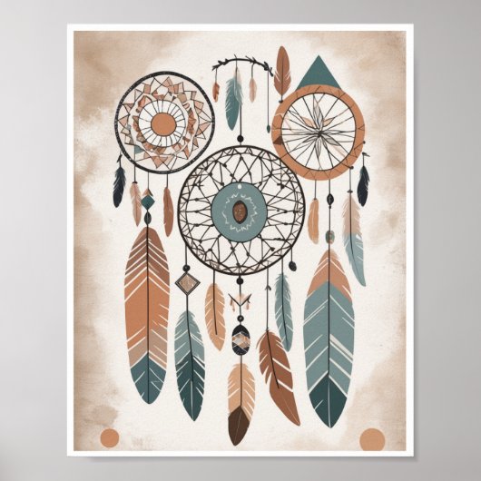 Eclectische Boho abstract kunst muur poster voor k (Voorkant)