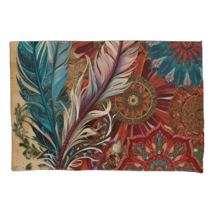 Eclectische Boho Chic Gevederde Mandala Kussensloop