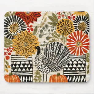 Eclectische Boho Dahlia Herfst Kalkoen Muismat