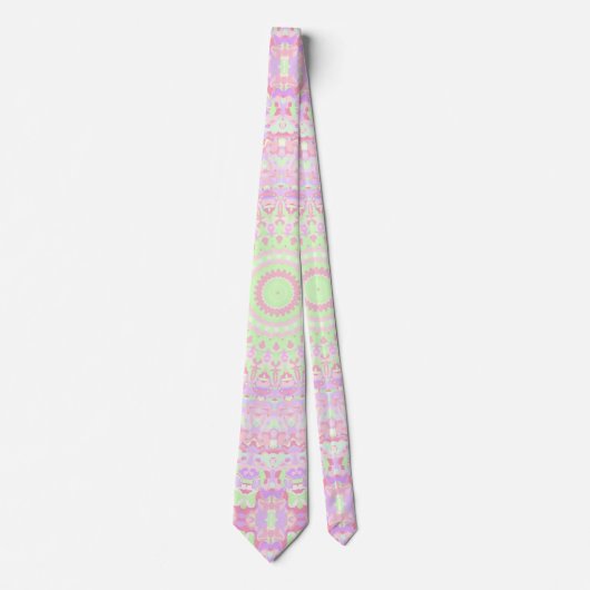 Eclectische Boho Groovy Trippy Hippie Pastel Manda Stropdas (Voorkant)