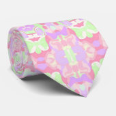 Eclectische Boho Groovy Trippy Hippie Pastel Manda Stropdas (Opgerold)