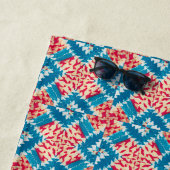 Eclectische Boho Red Turquoise X Tegels. Strandlaken (In situ)