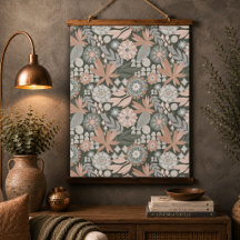 Eclectische Boho Terracotta Houtskool Botanische B