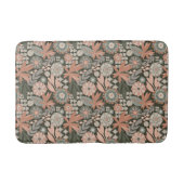 Eclectische Boho Terracotta Kool Botanische Bloem Badmat (Voorkant)