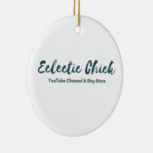 Eclectische chick YouTube & Etsy Store Keramisch Ornament (Rechts)