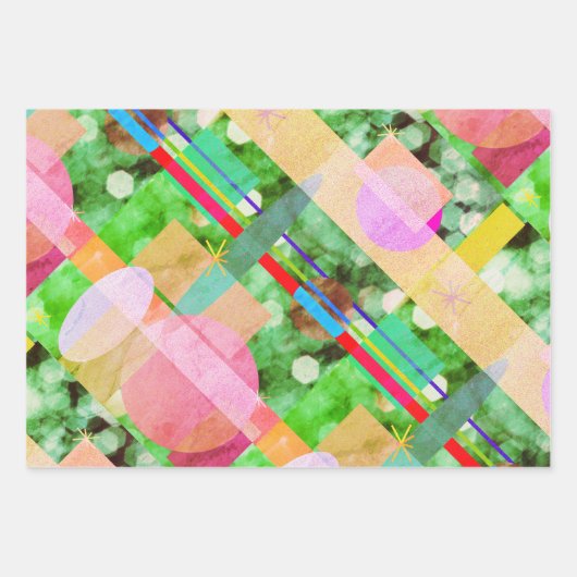 Eclectische cyber Kente op Kent Pattern sampler Inpakpapier Vel (Voorkant)