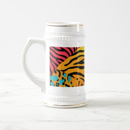 Eclectische dierenprints - Stein 22 oz Design Bierpul (Links)