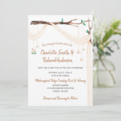 Eclectische Drape, Mason Jar Lights, Archway Weddi Kaart (Staand voorkant)