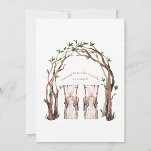 Eclectische Drape, Mason Jar Lights, Archway Weddi Kaart (Achterkant)