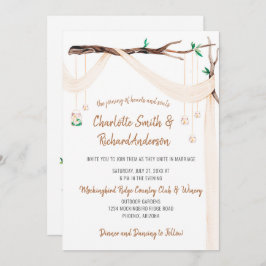 Eclectische Drape, Mason Jar Lights, Archway Weddi Kaart