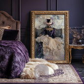 Eclectische elegantie Lady Top Hat, Moody Lila Paa Tissuepapier