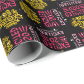 Eclectische euforie typografisch patroon cadeaupapier (Rol Hoek)