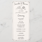 Eclectische Hand Getrokken Doodle Trouwschoenen Ce Programmakaart (Voorkant)