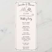 Eclectische Hand Getrokken Doodle Trouwschoenen Ce Programmakaart (Achterkant)