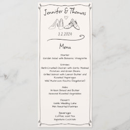 Eclectische Hand Getrokken Doodle Trouwschoenen Me Programmakaart