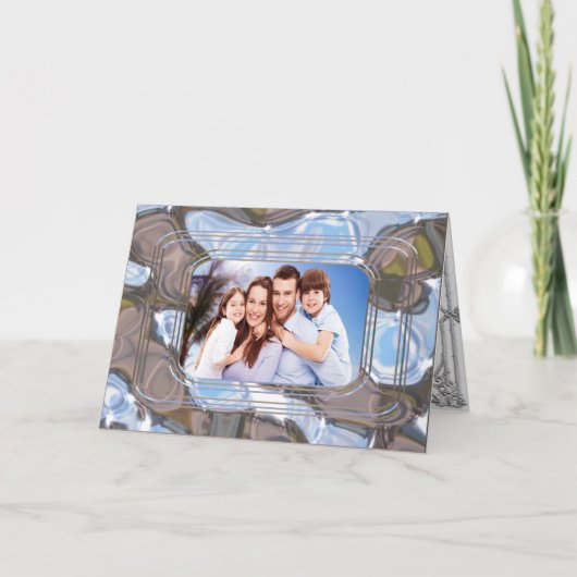 Eclectische ingelijste fotokerstmis feestdagen kaart (Voorkant)