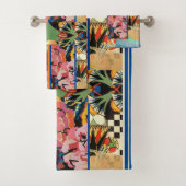 Eclectische kleurrijke bloemenpatronen bad handdoek (Insitu)