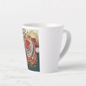 Eclectische krab met parels Latte mok, chic Maxima Mok (Rechterhoek)