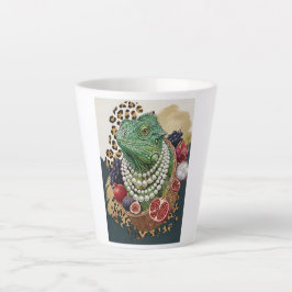 Eclectische leguaan met parels Latte mok, Chic Max Mok